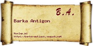 Barka Antigon névjegykártya